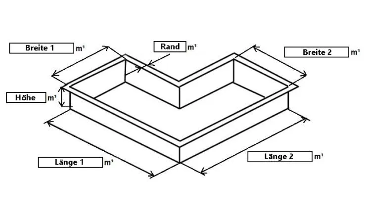 EPDM 3D-Folieneinleger L-Form